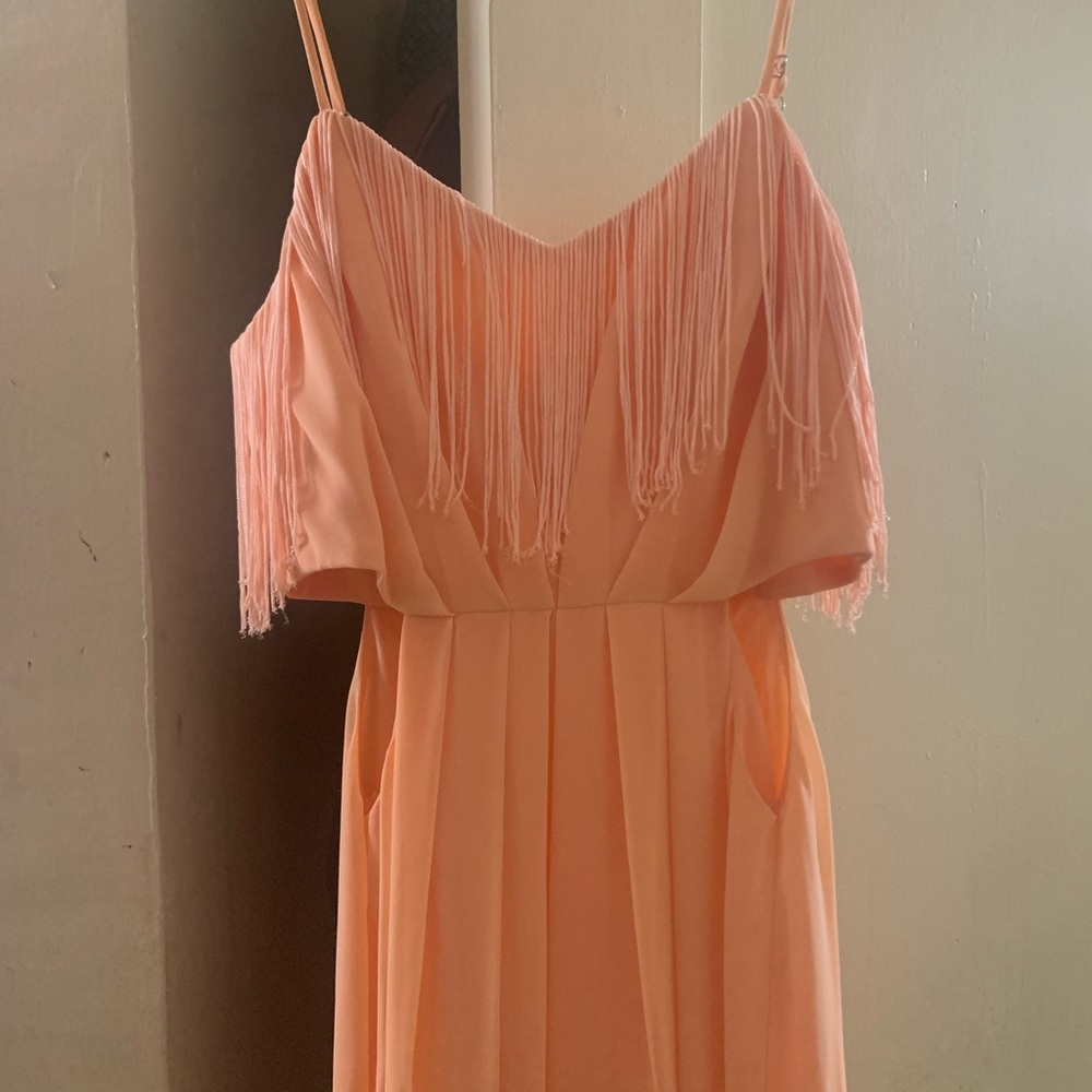 BCBGGENERATION Peach Floor Length Flowy Dress